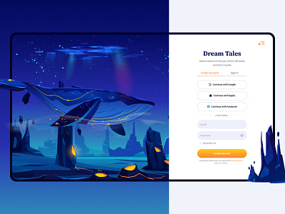 Dream Tales - Web Page | Daily UI Challenge - Sign Up