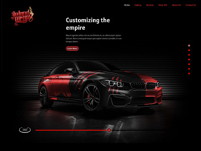 IW web design main page 360 3m car car rapping company dark main site website design