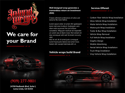 Wrapping Company brochure brochure car dark graphic design marketing var wrapping vehicle wrapping company