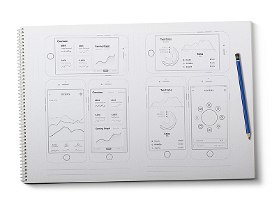 Sketching Dribble ios mobile app planning sketching wireframes