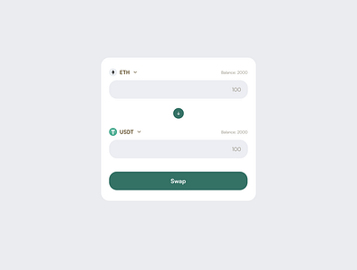 Coin Swap DeFi Component app bank component design designsystem designthinking fintech minimal ui uicomponent uidesign uiuxdesign ux widgets