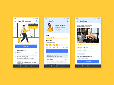 Language learning app android android app app clean design mobile ui ux