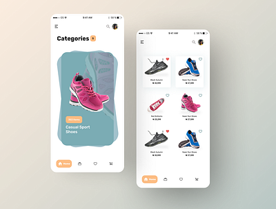 Shoe shopping application app design typography ui ux