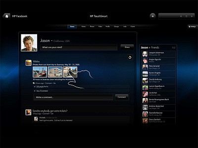 HP TouchSmart Facebook Multi-touch Application