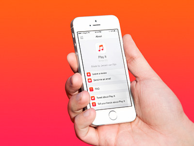 Play It - icon & about page app flat icon ios music play it