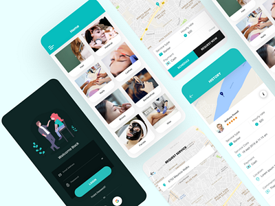 Beauty Salon On demand App Design adobe xd app app design beauty beauty salon branding design flat illustration mobile ui design on demand vector
