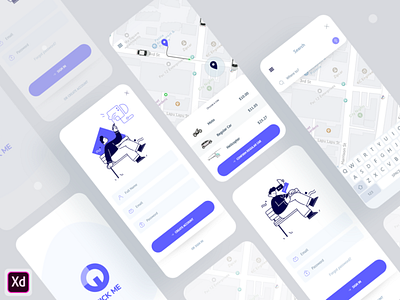 Pike Me- Ride Sharing App adobe xd app app ui design flat illustration mobile ui mobile ui design pike ride sharing ux