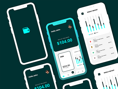 Wallet App Design adobe xd app app ui design flat illustration mobile ui design ui ux vector wallet wallet ui