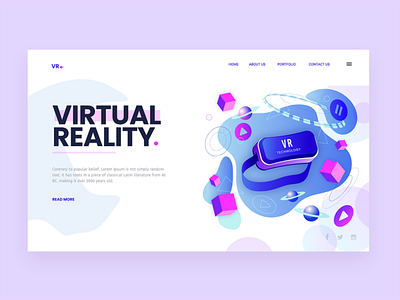 Virtual Reality Web Landing design illustration vector virtual virtualreality web landing