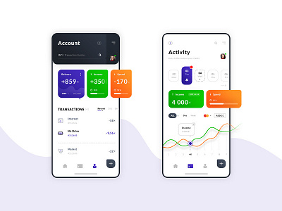 Account & Activity IOS App account activity adobe xd app illustration ios mobile ui design