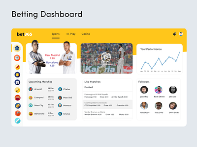 Minimal Betting Dashboard adobe xd app betting dashboard design flat illustration minimal sports ux vector