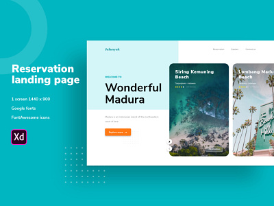 Reservation landing page adobe xd landingpage reservation