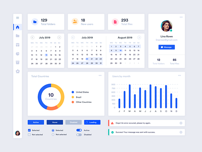 UI Kit - Dashboard branding calander concept dashboard flat graphic illustration sketch ui ux vector