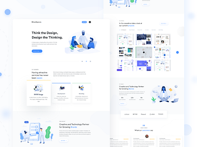 Digital Design Studio Website adobe xd design design studio digital flat illustration webdesign