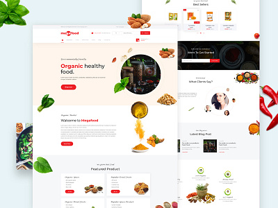 Food website design adobe photoshop branding design food illustration logo typography ux website design