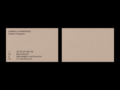 UNSOLICITED – Visual Identity – Business Cards.