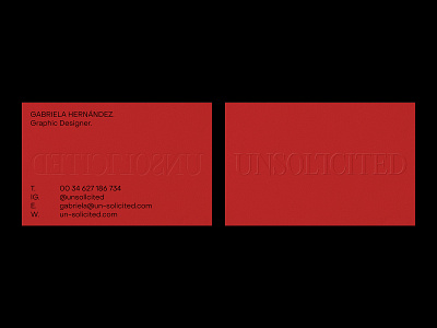 UNSOLICITED – Visual Identity – Business Cards.