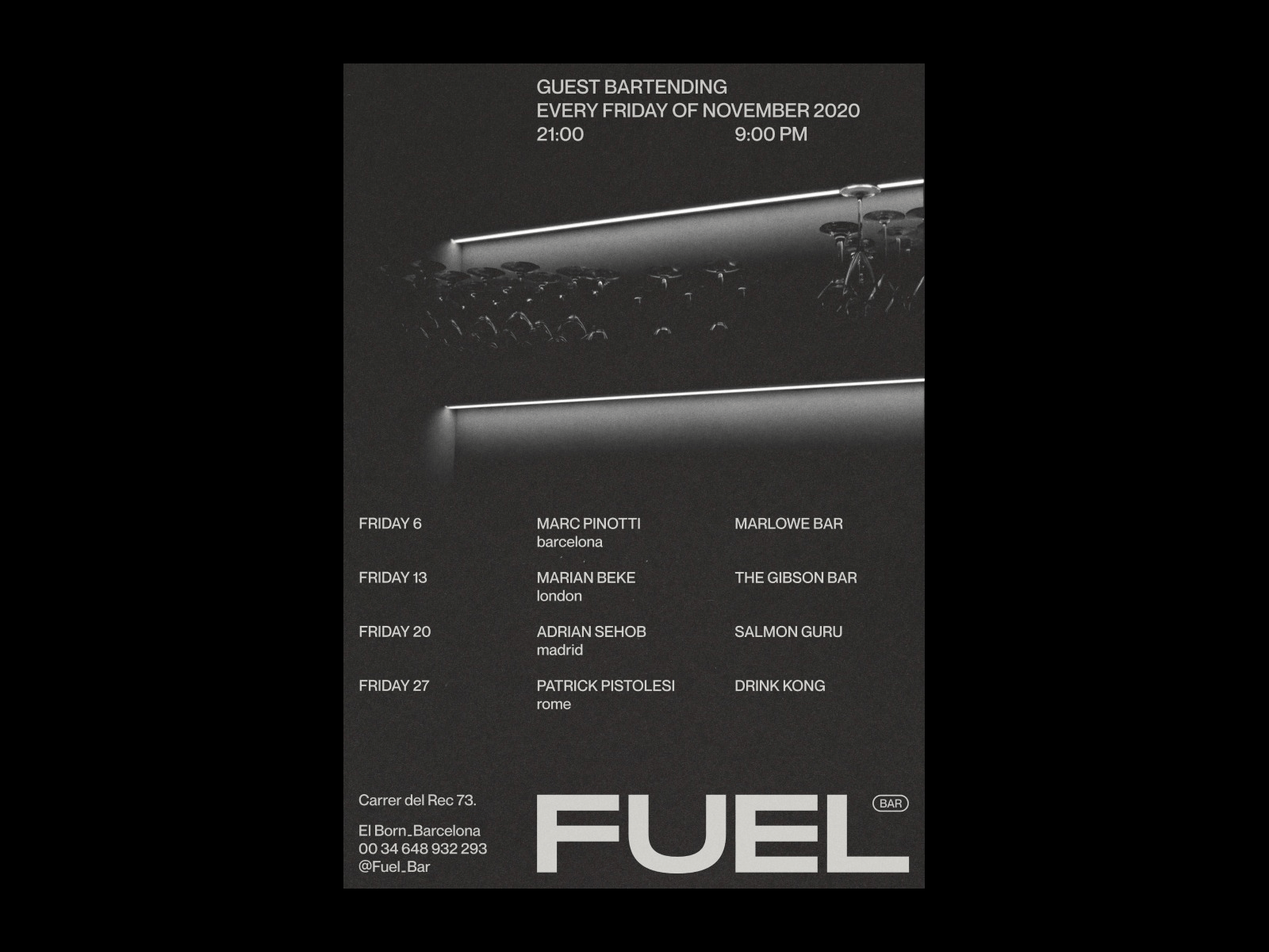 Fuel Bar – Visual Identity. bar branding branding design graphic design music artwork postcard poster restaurant branding typography