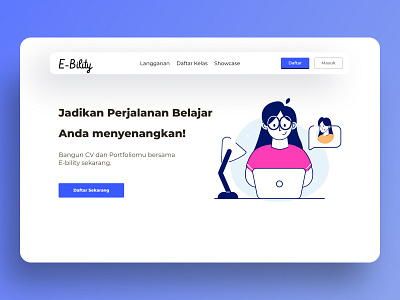 Ebility illustration indonesia landing page landing page design landingpage minimal ui uidesign uiuxdesign ux uxdesign web