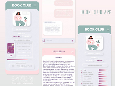 The Book Club App design illustration ui ux