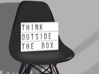 Think outside the box design illustration vector