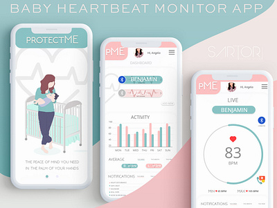 Baby Monitor App app design flat ui ux vector