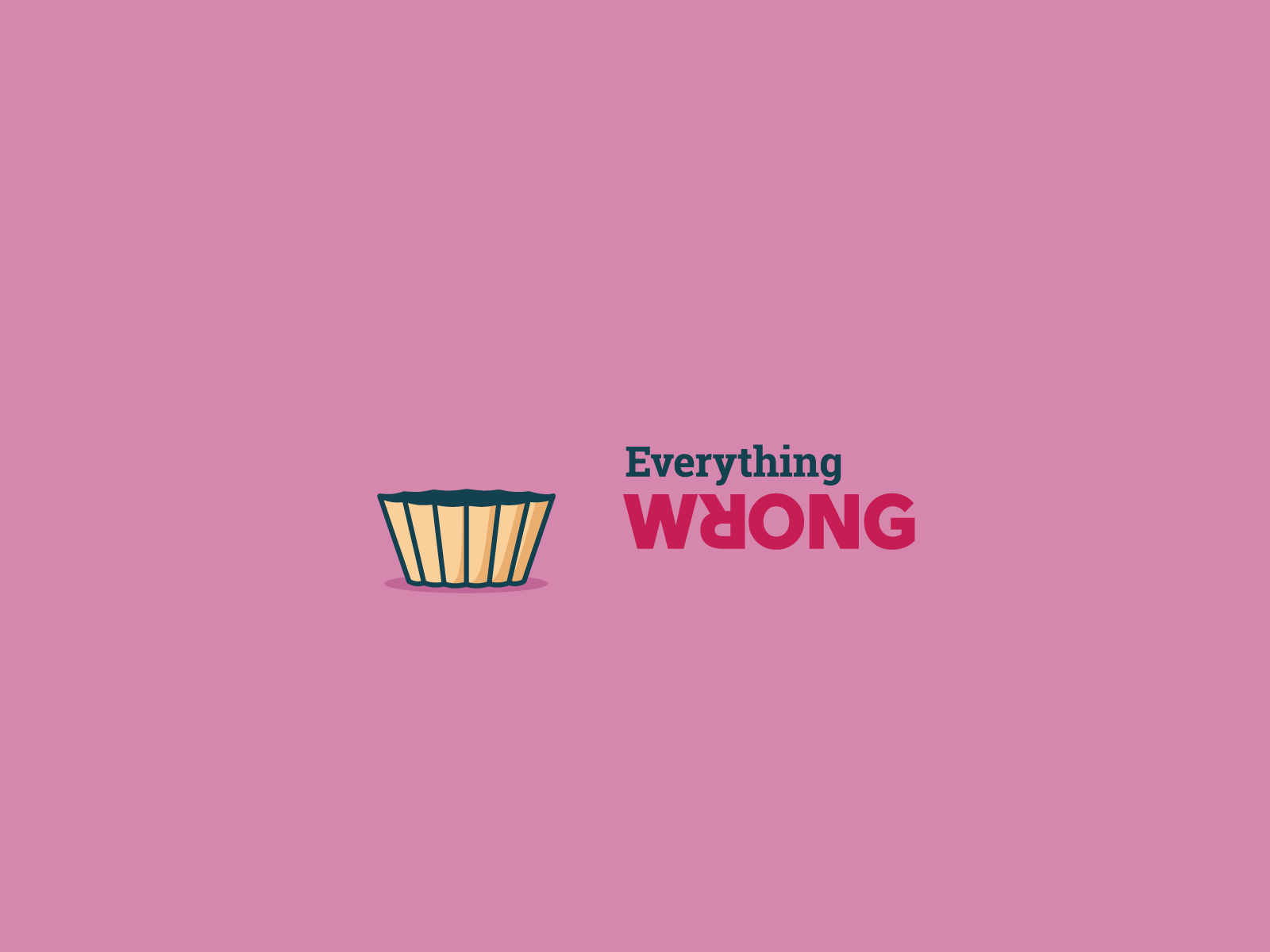 Everything Wrong logo cherry design fish illustration logo muffin