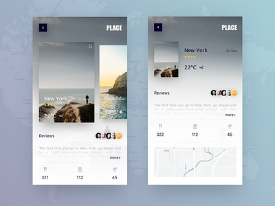 travel app concept "PLACE"