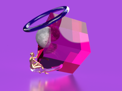 Mira la luna 3d 3d art blender design digital art illustration minimalist