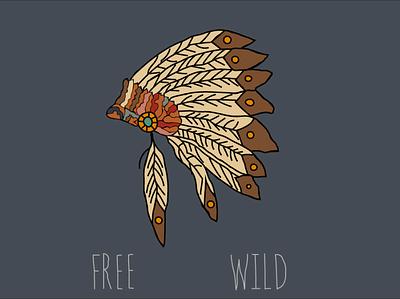 Native American Chief Headdress animation design free illustration illustrator native native american vector wild