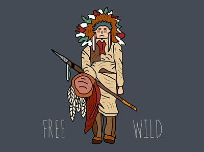 Native American Man chief design free illustration illustrator native native american vector wild