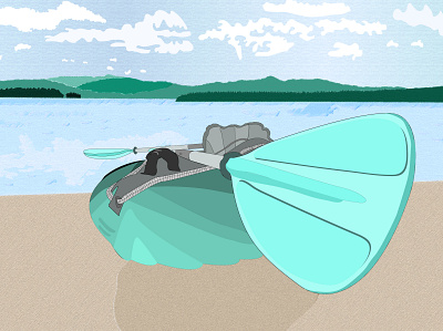 Kayak at lake background design effects free illustration illustrator illustrator art illustrator design kayak kayaking lake