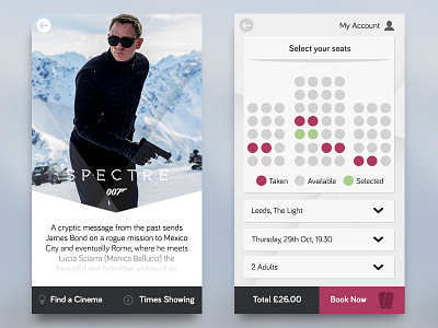 Cinema booking app app booking cinema mobile ui ux