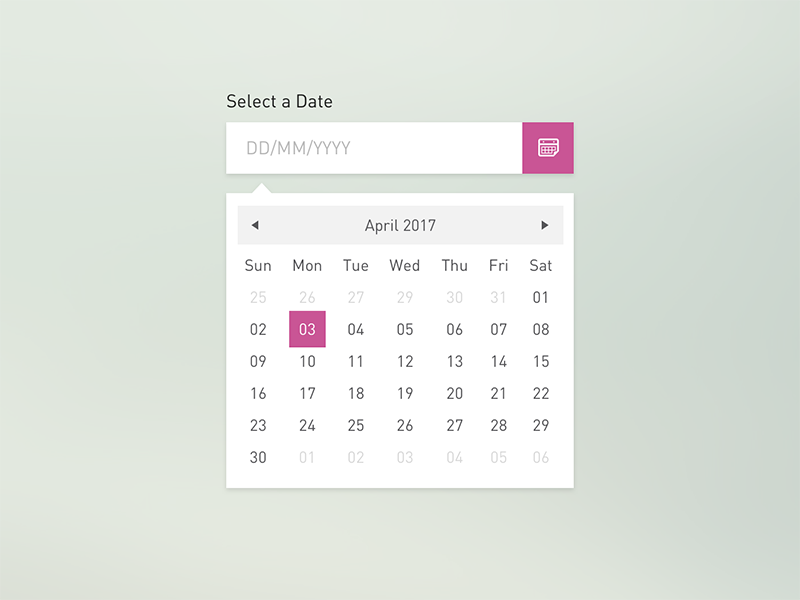 Date Picker by Dan Shoreman for HOME on Dribbble