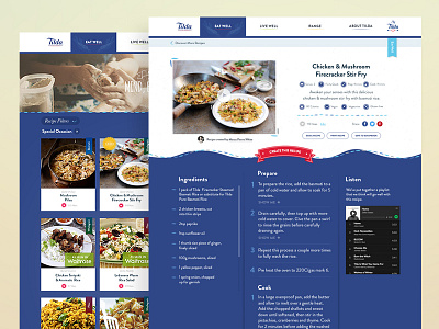 Recipe & Archive pages archive blue recipe ui