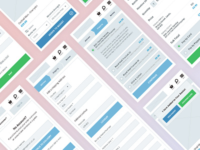 Mobile basket improvement process Wires mobile ui ux wireframes