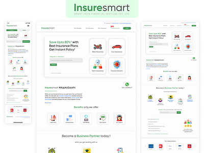 Insuresmart - Website Design app branding design illustration logo logodesign uiux