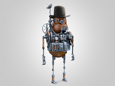 Steampunk robot 3d robot steampunk