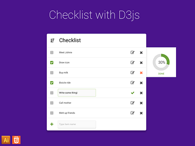 Checklist with D3js checklist d3js freebie html svg