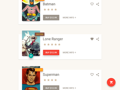 Movies List material design ui ux