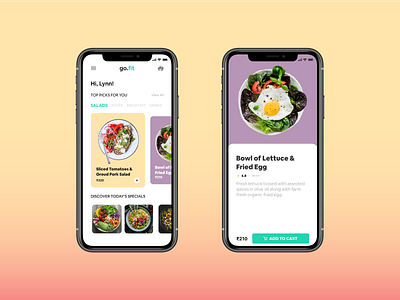 go.fit - Healthy Food App Concept app food food and drink food app food app ui ios iphone iphone x mobile app mobile ui ui ui designs uidesign uikit uiux ux uxdesign
