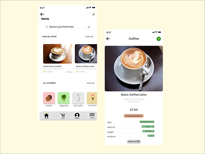 App Coffeshop #FlatDesign cleandesign coffeeshop figma flatdesign minimalism uiux