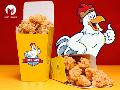 Fried chicken mascot design - mahestudio