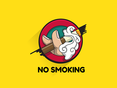 No Smoking Badge Illustration