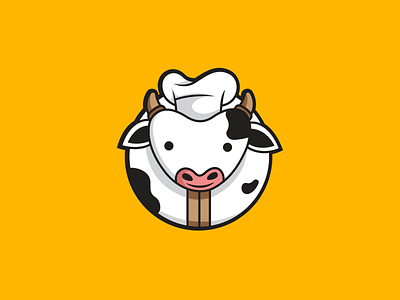 Welcome Cow Chef Mascot Design