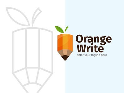 Orange Write Logo art background book business color design document education girl message office orange page paper pencil student text white write writer