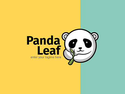 Panda Leaf Mascot Logo