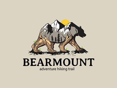 BEARMOUNT Adventure hiking mascot logo illustration by MAHESTUDIO on ...