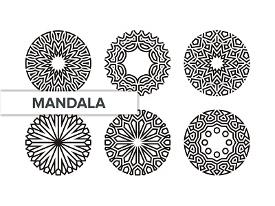 MANDALA SET arabic art background decoration element ethnic floral flower indian mandala meditation motif ornament pattern round set template tribal vector vintage