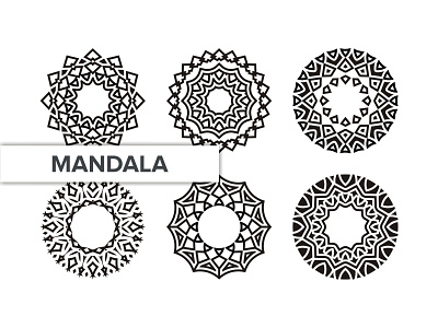 MANDALA SET arabic art background decoration element ethnic floral flower indian mandala meditation motif ornament pattern round set template tribal vector vintage